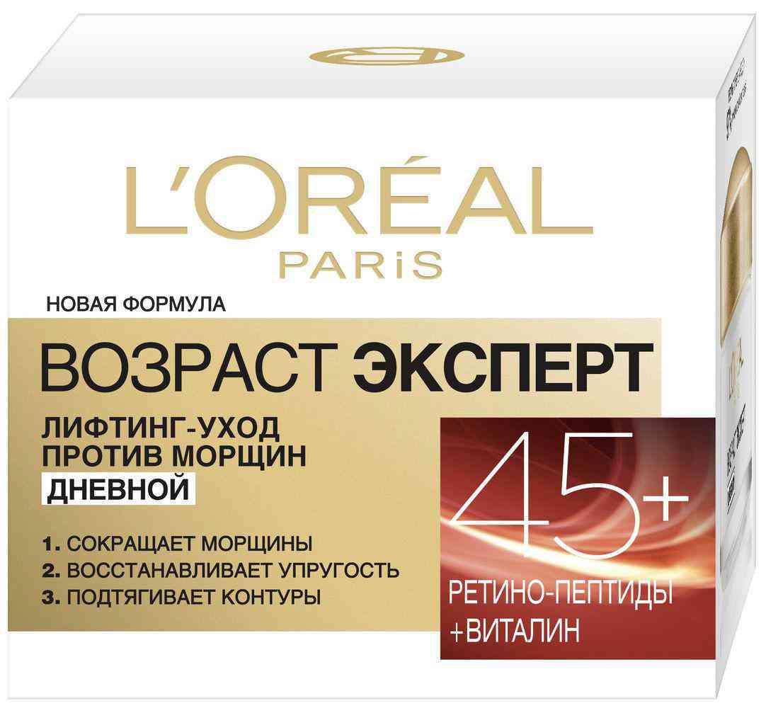 Крем для лица дневной лифтинг-уход против морщин L'Oreal Paris Возраст эксперт 45+