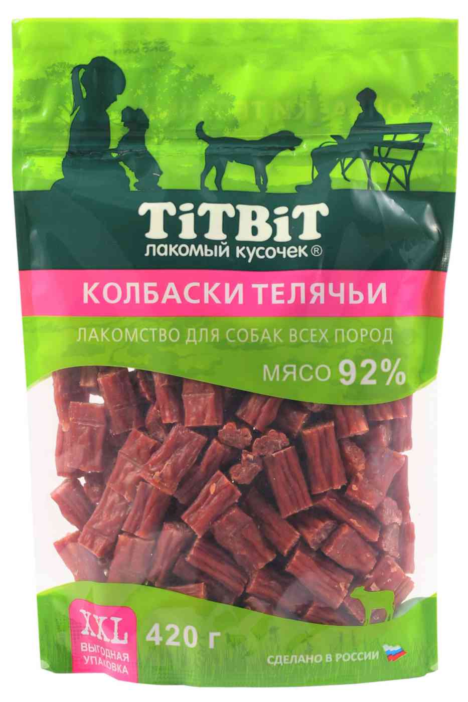 Лакомство для собак всех пород TiTBiT Колбаски телячьи XXL