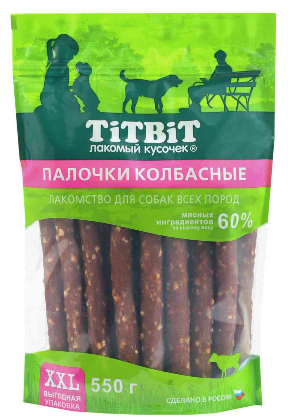 Лакомство для собак всех пород TiTBiT Палочки колбасные