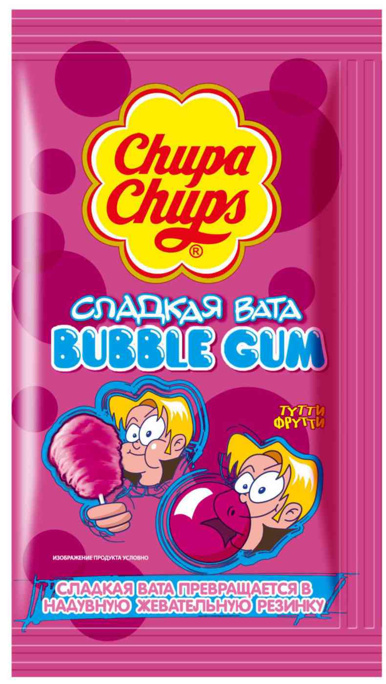 Жевательная резинка Chupa Chups Сладкая вата со вкусом Тутти-Фрутти