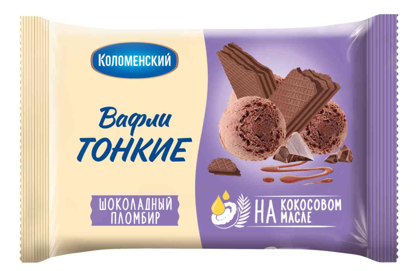 Вафли Коломенский Шоколадный пломбир