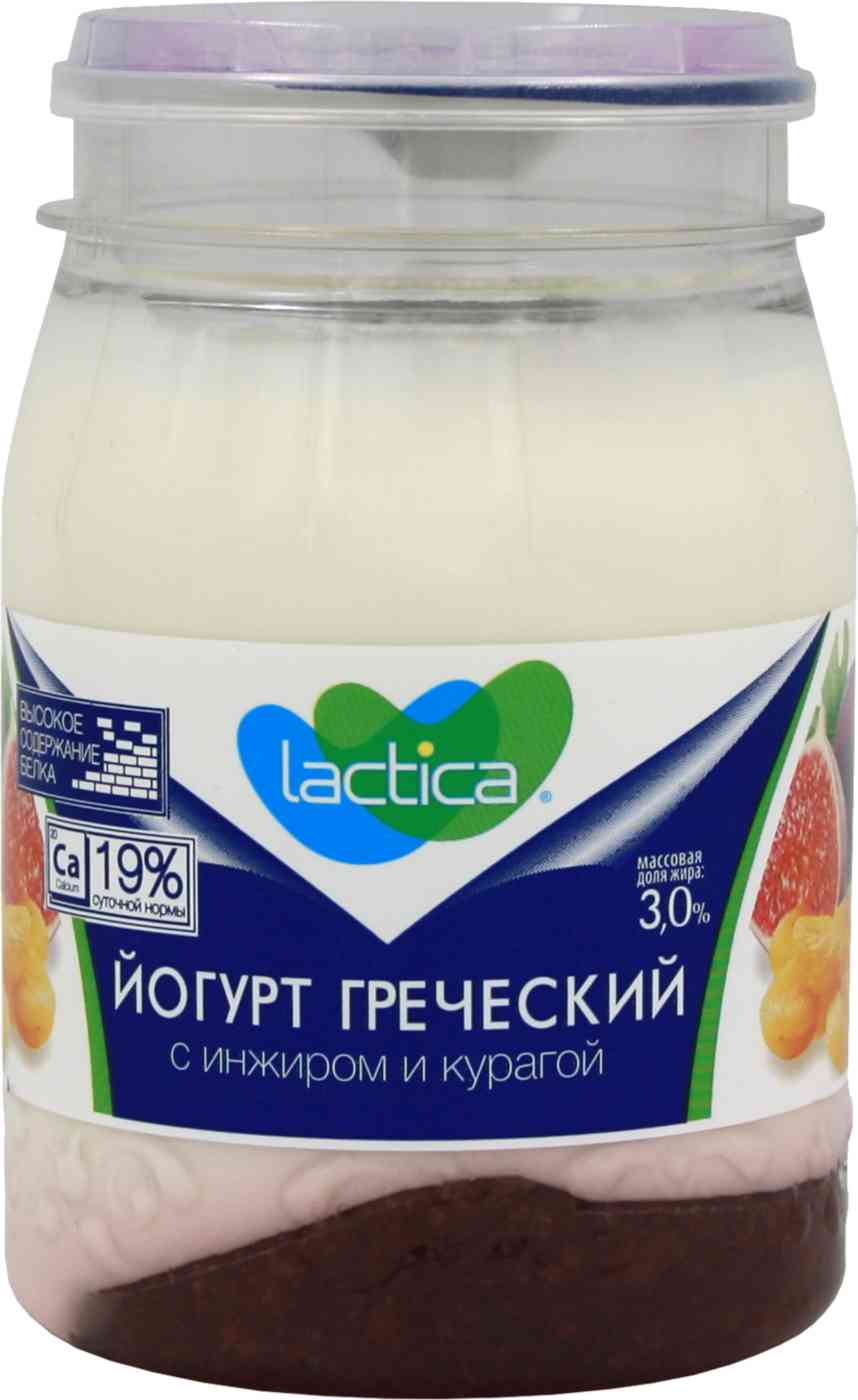 Йогурт греческий Lactica с инжиром и курагой 3%