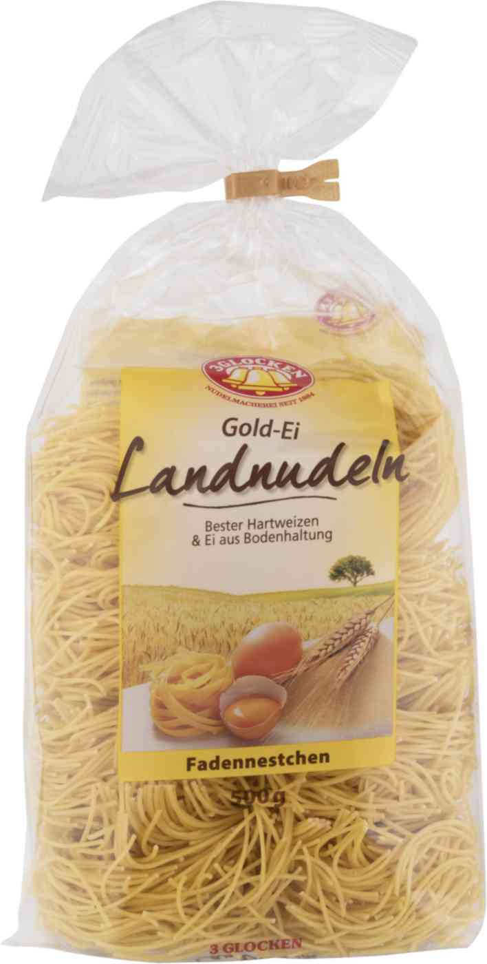 Макаронные изделия 3 Glocken Fadennestchen Gold-Ei Landnudeln