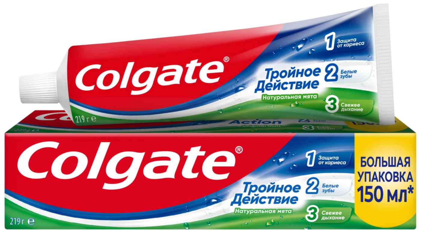 Зубная паста Colgate Тройное действие Натуральная мята