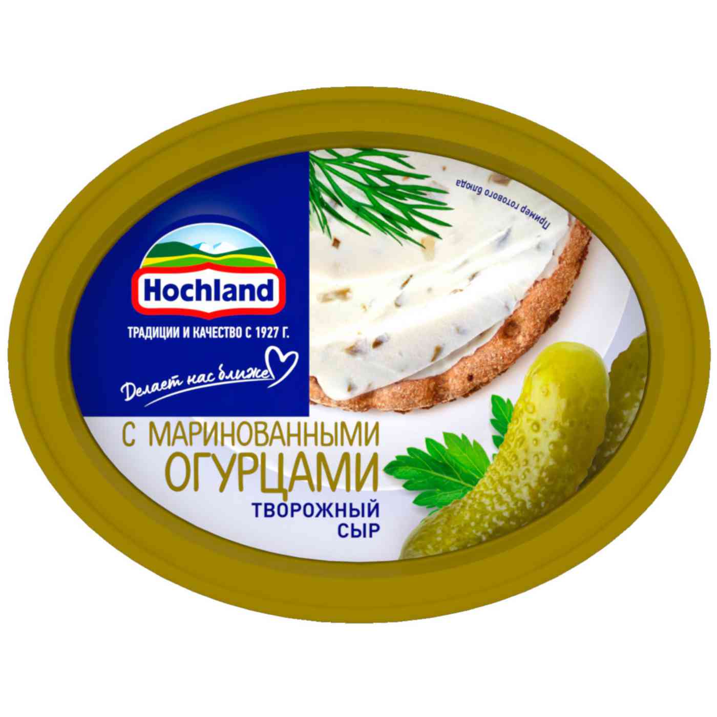 Сыр творожный Hochland маринованный огурец 60%