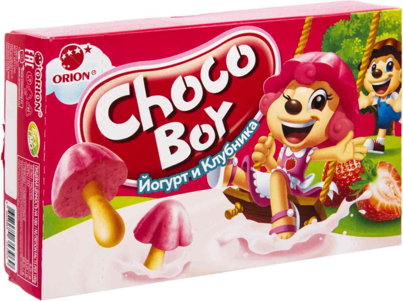 Печенье Choco Boy Orion Йогурт и клубника