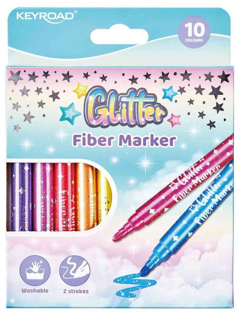 Фломастеры Keyroad Glitter с блестками Гипермаркет «Глобус» ИМ