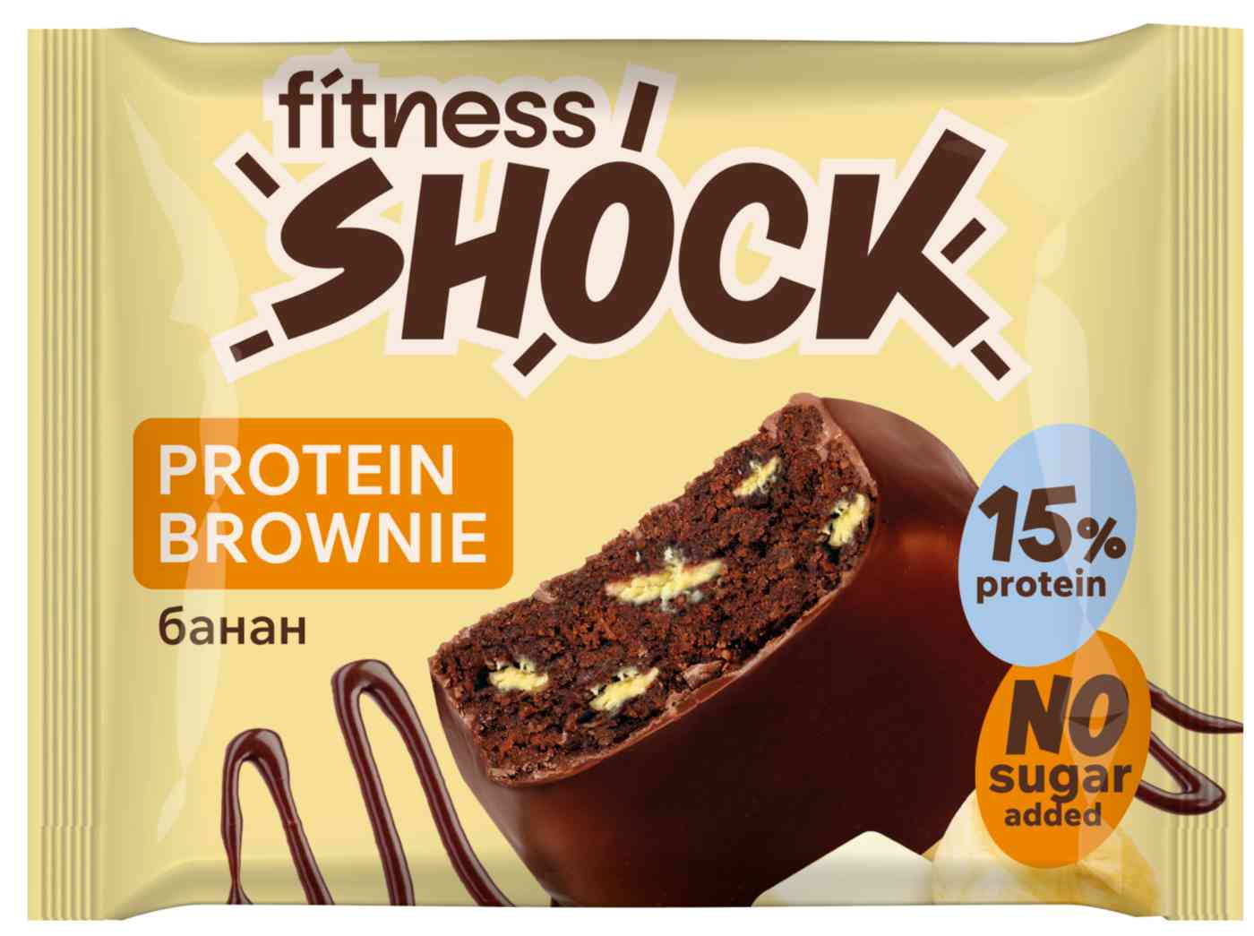 Брауни протеиновый FitnesShock банан-шоколад