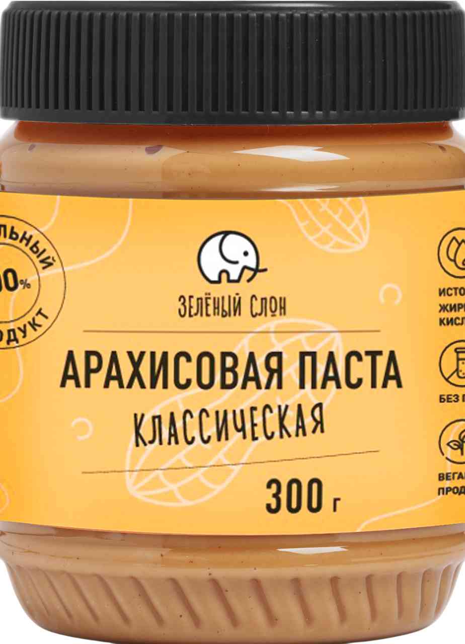 Паста арахисовая Зелёный Слон Классическая