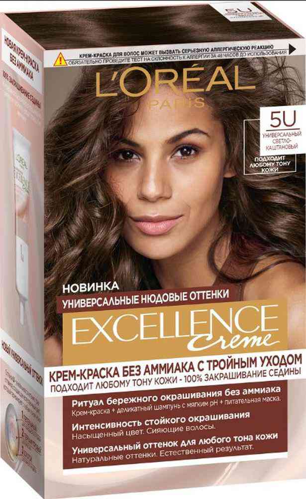 Крем-краска для волос L'Oreal Paris Excellence Creme 5U универсальный светло-каштановый