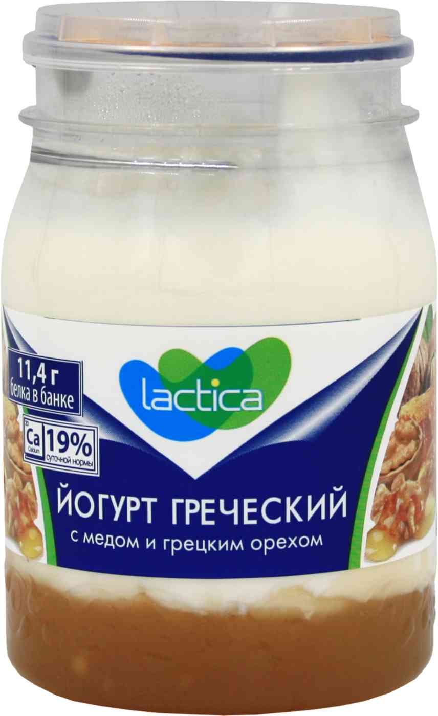 Йогурт греческий Lactica с мёдом и грецким орехом 3%