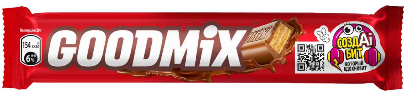 Шоколадный батончик Goodmix молочный шоколад с хрустящей вафлей
