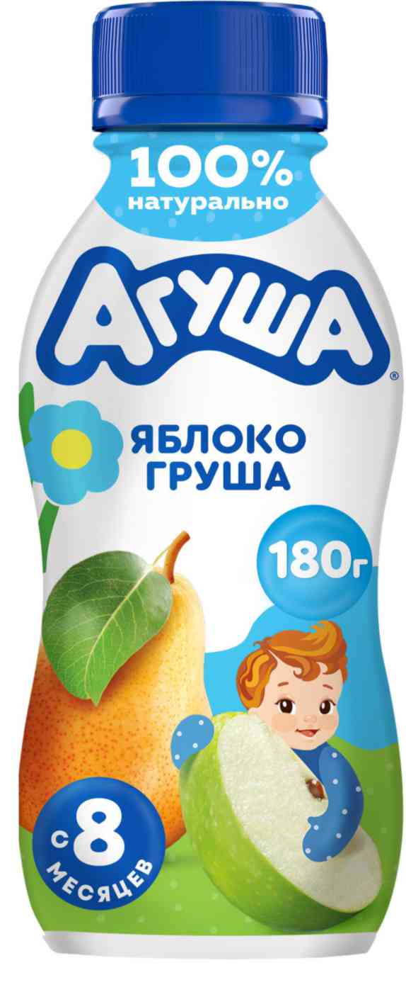 Йогурт детский питьевой Агуша яблоко-груша с 8 месяцев