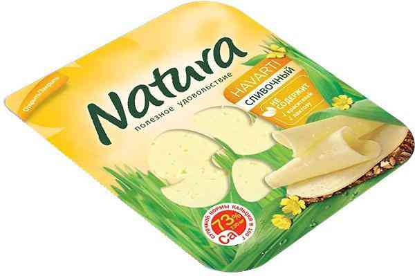 Сыр полутвердый Natura Сливочный 45%, нарезка