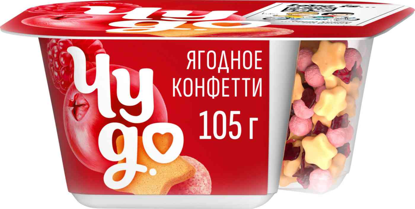 Йогурт Чудо Ягодное конфетти с хрустящими шариками 4%