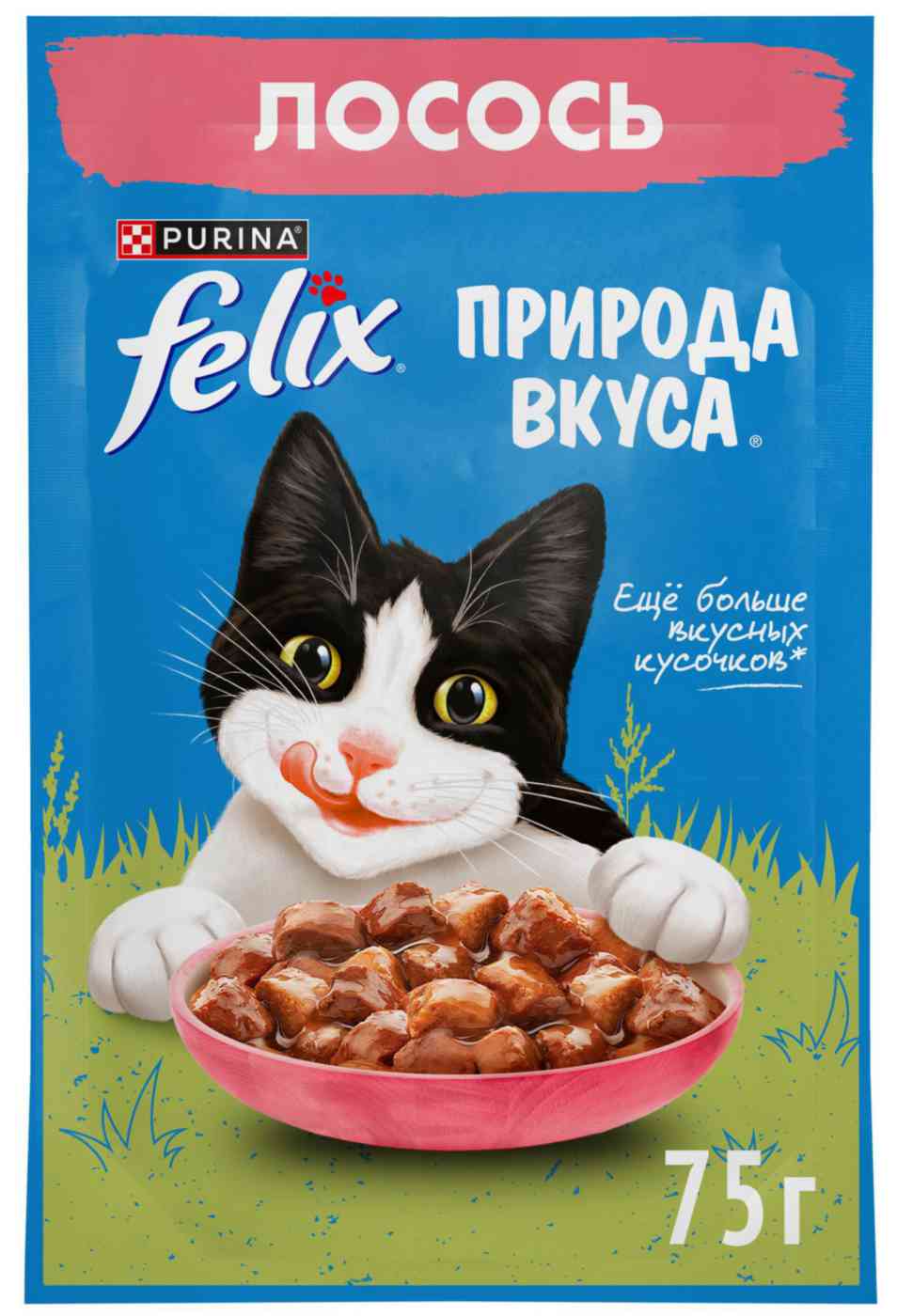 Влажный корм для кошек Felix Природа вкуса лосось в соусе