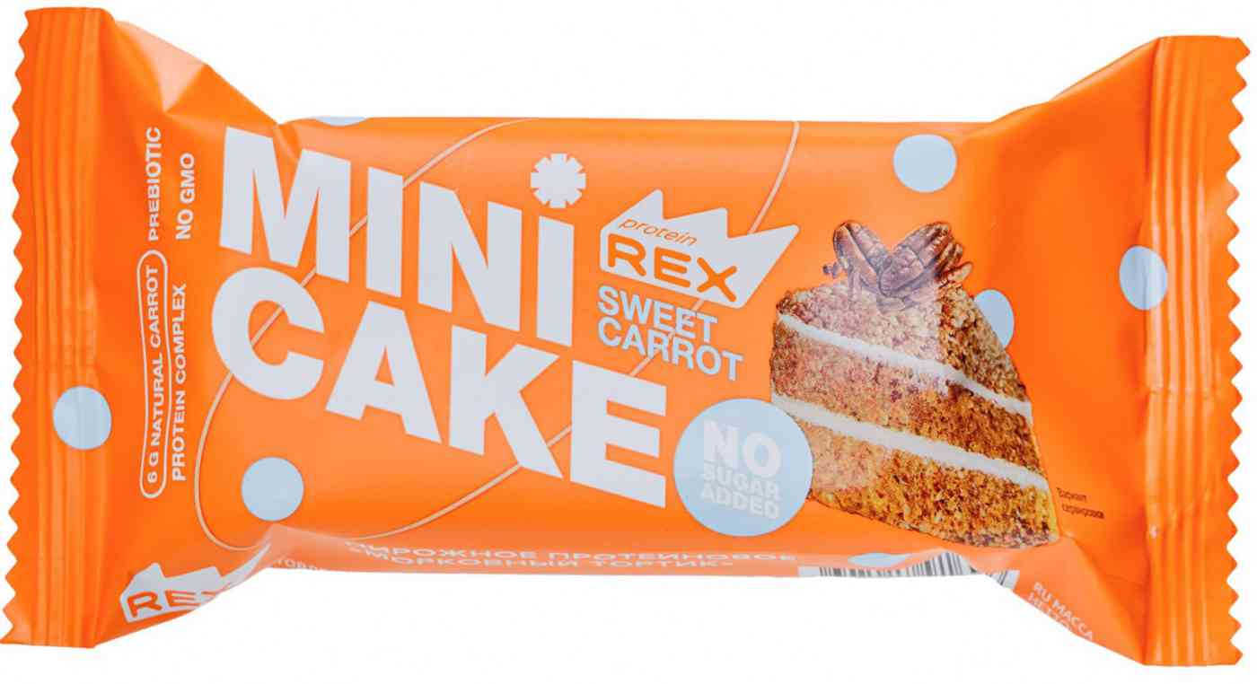 Пирожное протеиновое ProteinRex Mini Cake Морковный тортик