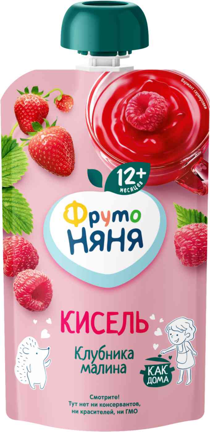 Кисель ФрутоНяня клубника-малина с 12 месяцев