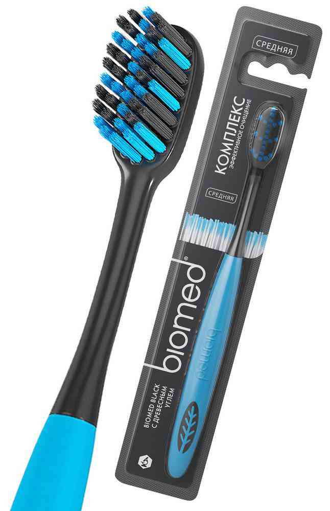 Зубная щетка Biomed Black с древесным углем