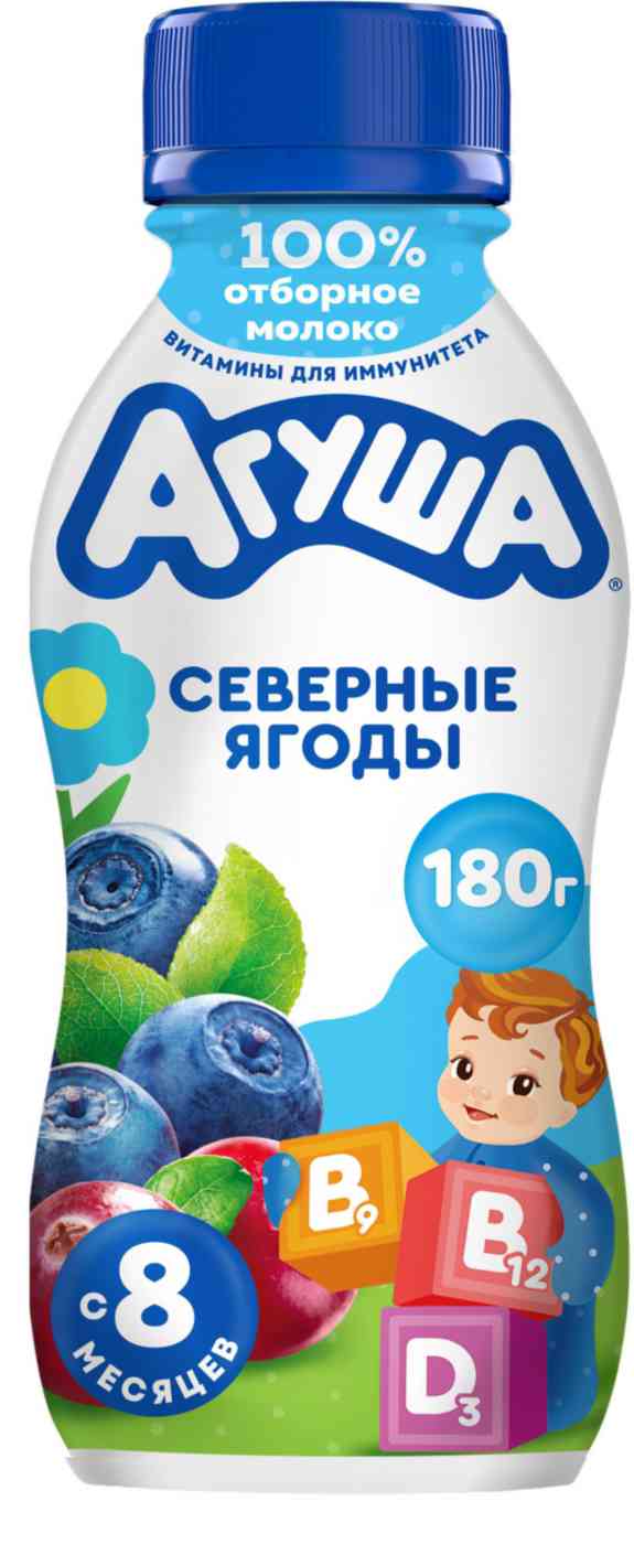 Йогурт детский питьевой Агуша черника-брусника-клюква с 8 месяцев