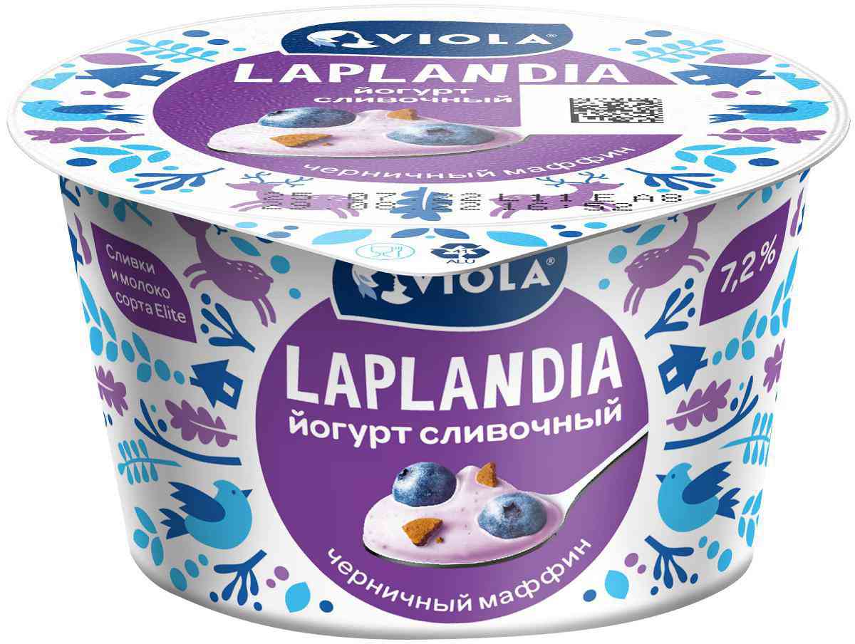 Йогурт Viola Laplandia Черничный маффин 7,2%