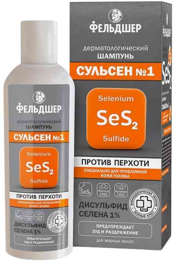 Шампунь для проблемной кожи головы дерматологический Фельдшер Сульсен №1 Против перхоти