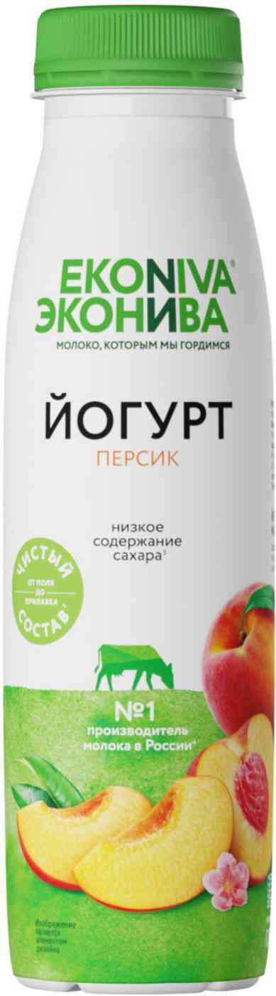 Йогурт питьевой Эконива с персиком 2,5%
