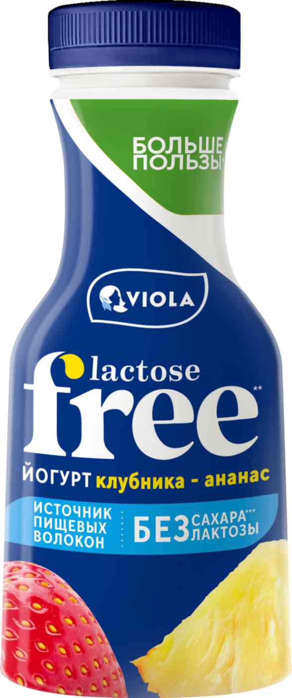 Йогурт питьевой Viola Free Клубника-ананас без сахара без лактозы 1,1%