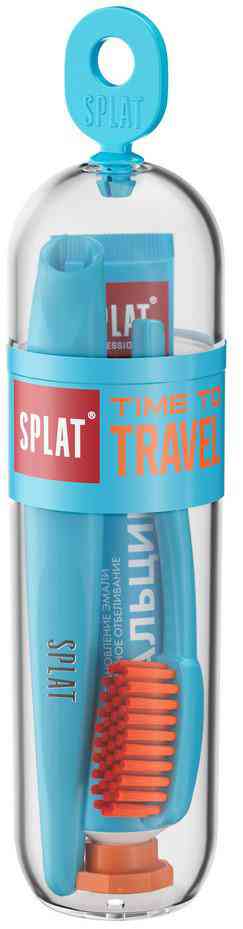 Дорожный набор Splat Time To Travel Биокальций (зубная паста, зубная щетка)