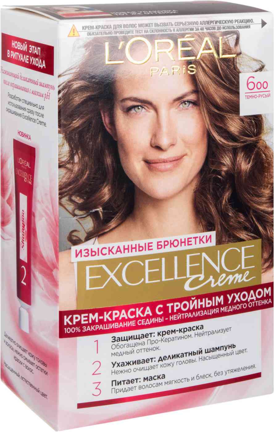 Краска для волос L'Oreal Paris Excellence Creme 6 Темно-русый