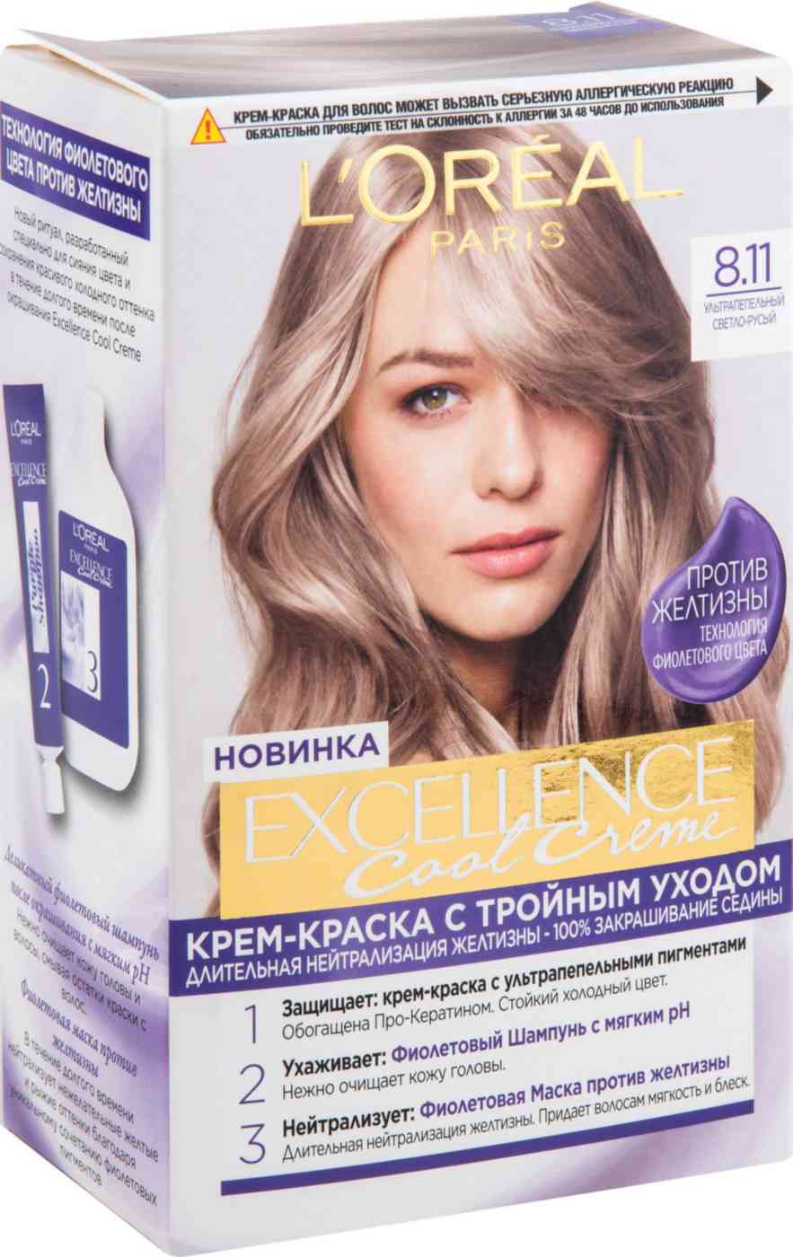 Крем-краска для волос L'Oreal Paris Excellence Cool Creme 8.11 светло-русый