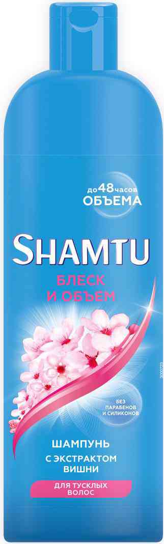 Шампунь для тусклых волос Shamtu блеск и объем с экстрактом вишни