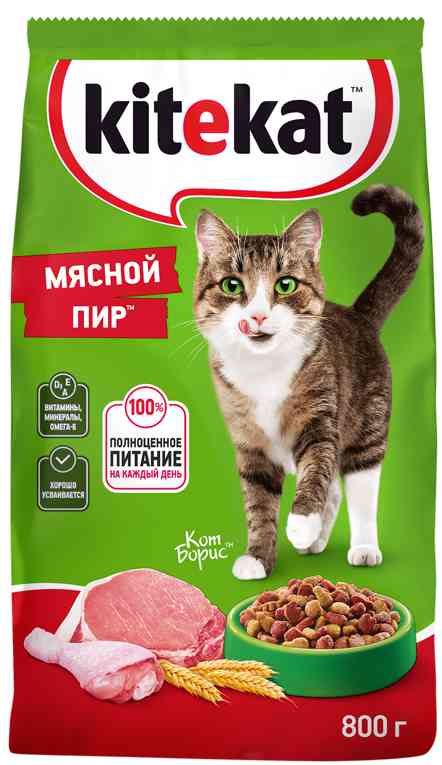 Сухой корм для кошек Kitekat Мясной пир