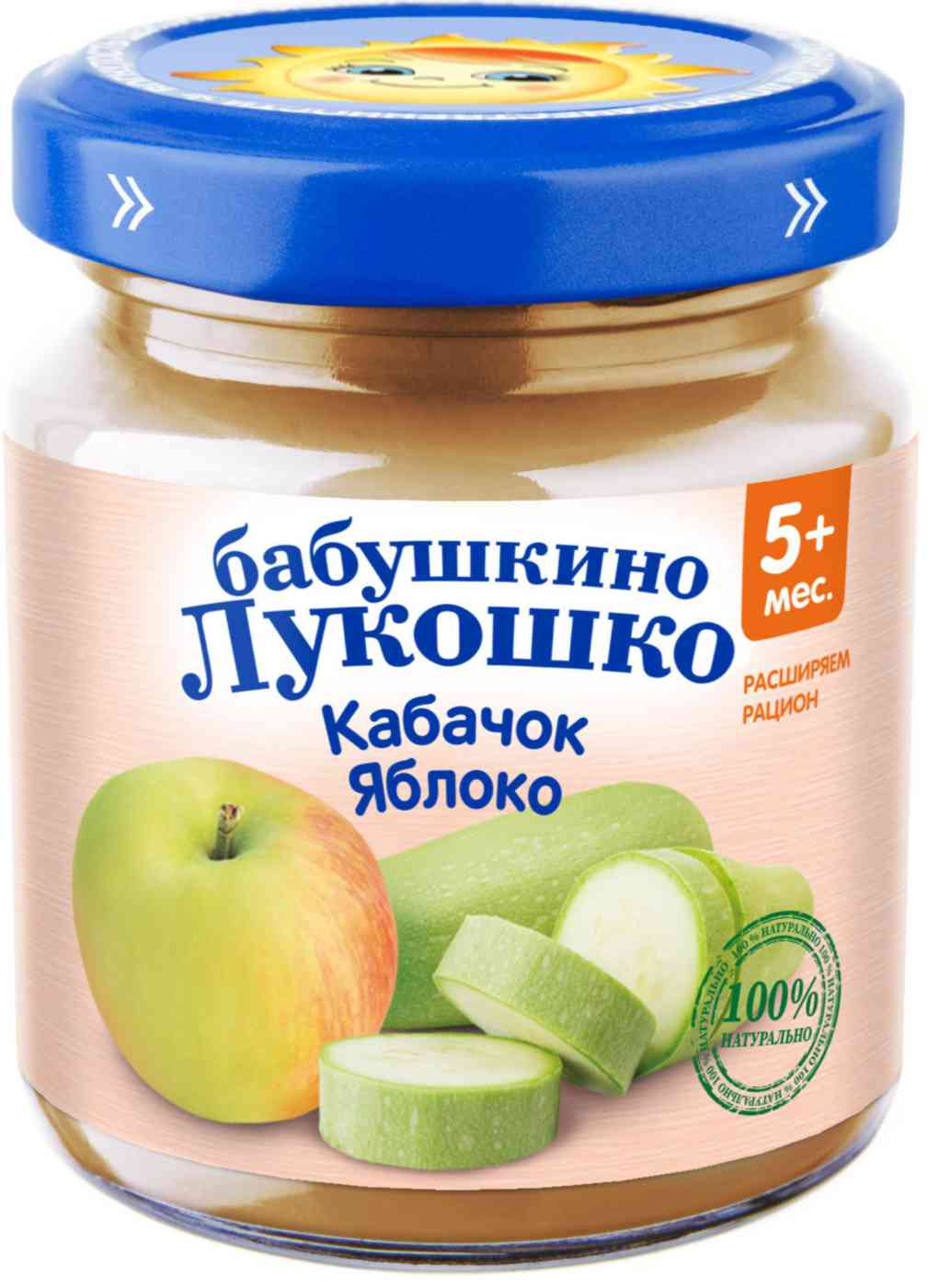 Пюре Бабушкино Лукошко Кабачок, яблоко, с 5 месяцев
