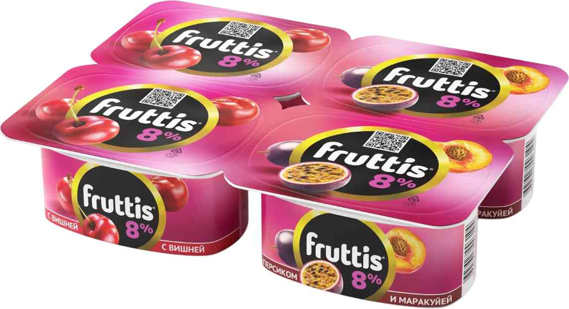 Продукт йогуртный Fruttis Суперэкстра в ассортименте: Вишня, Персик-маракуйя 8%