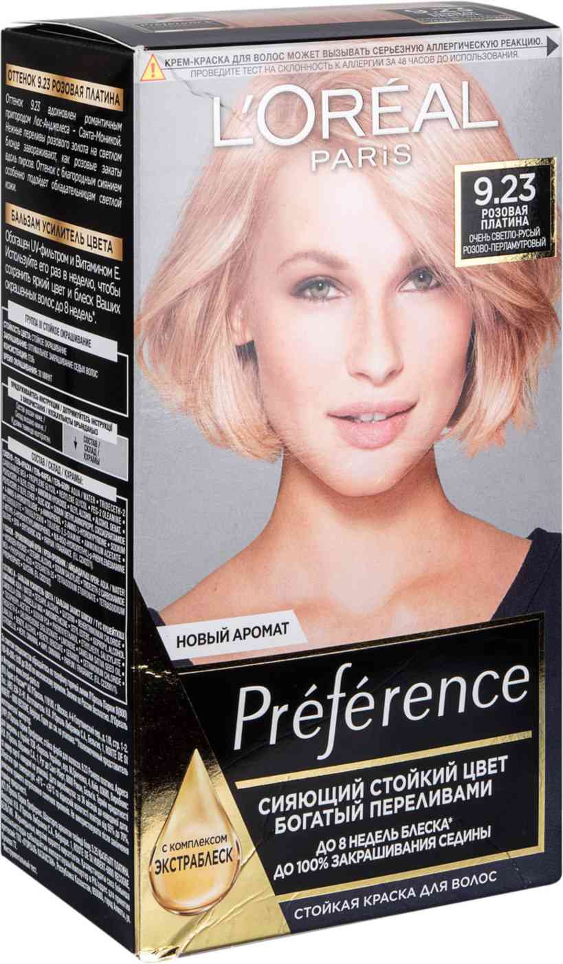 Стойкая крем-краска для волос L'Oreal Paris Preference 9.23 Розовая платина