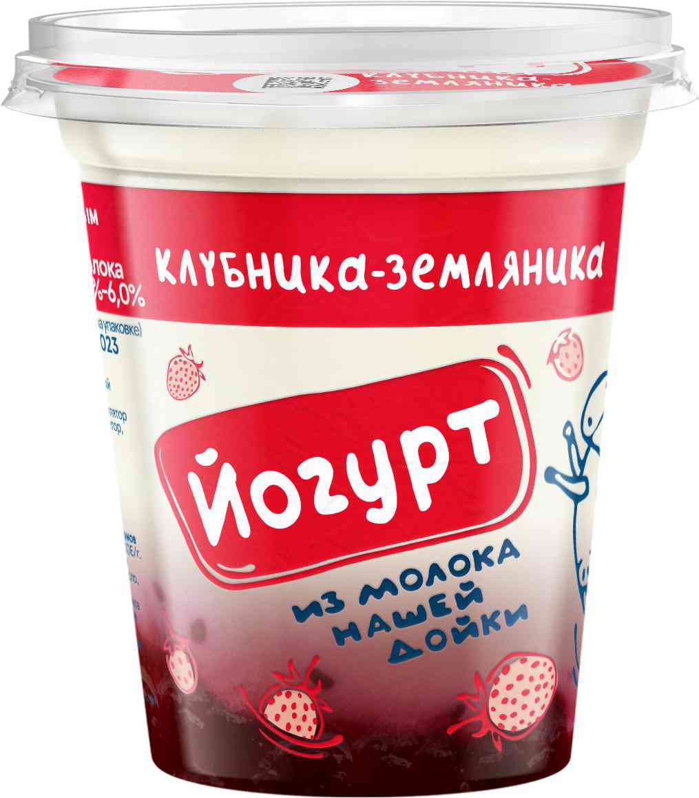 Йогурт из цельного молока Нашей дойки Клубника-земляника 3,2-6%