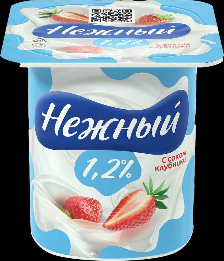 Продукт йогуртный Нежный с соком клубники 1,2%