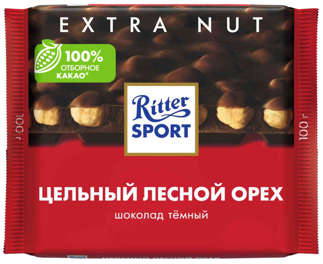 Шоколад тёмный Ritter Sport Extra Nut Цельный лесной орех
