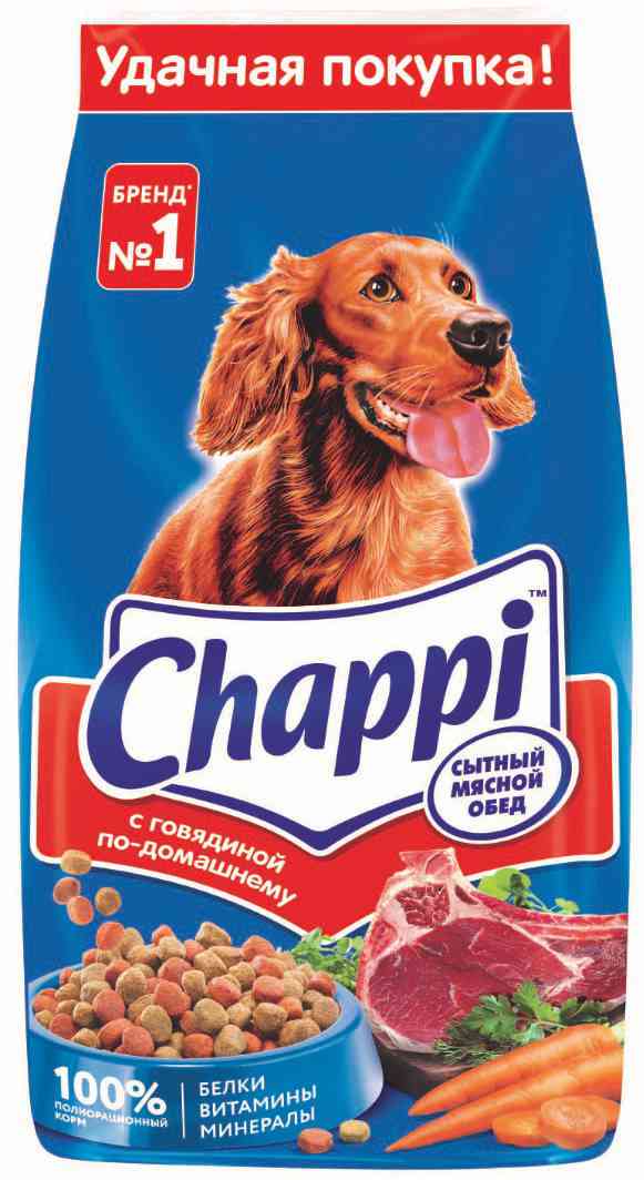 Сухой корм для собак Chappi говядина по-домашнему
