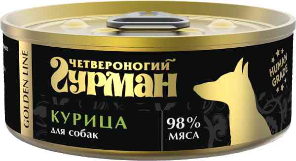 Влажный корм для собак Четвероногий гурман Golden line курица в желе