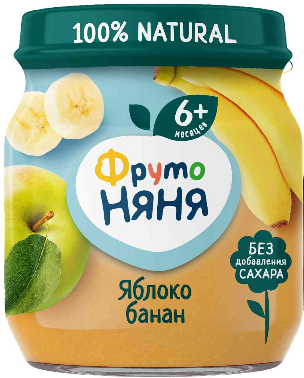 Пюре ФрутоНяня Яблоко, банан, с 6 месяцев