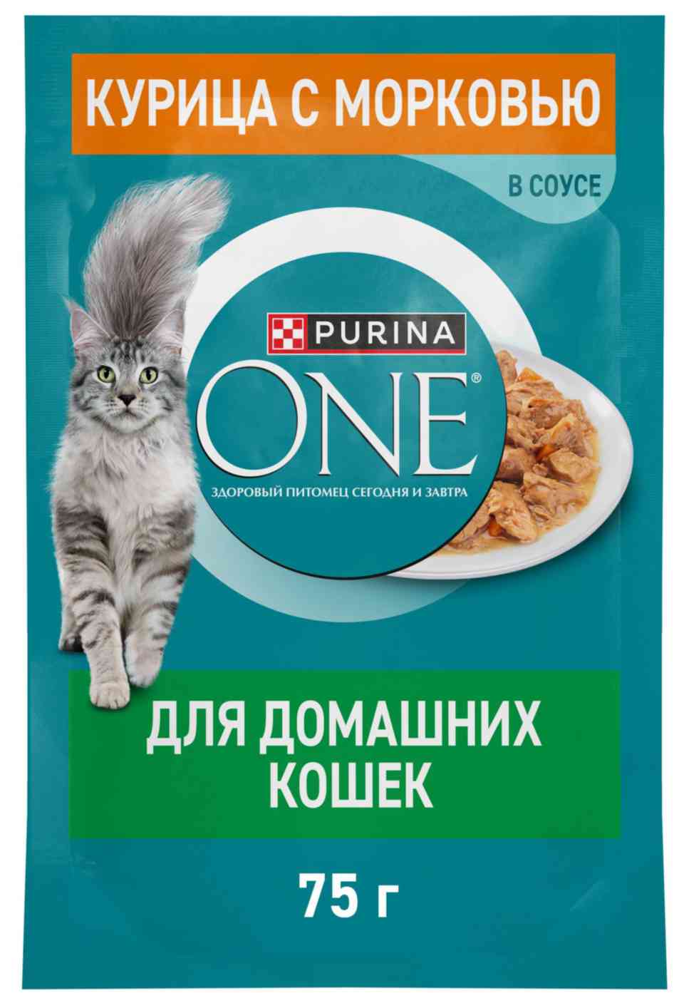 Влажный корм для домашних кошек Purina One курица-морковь