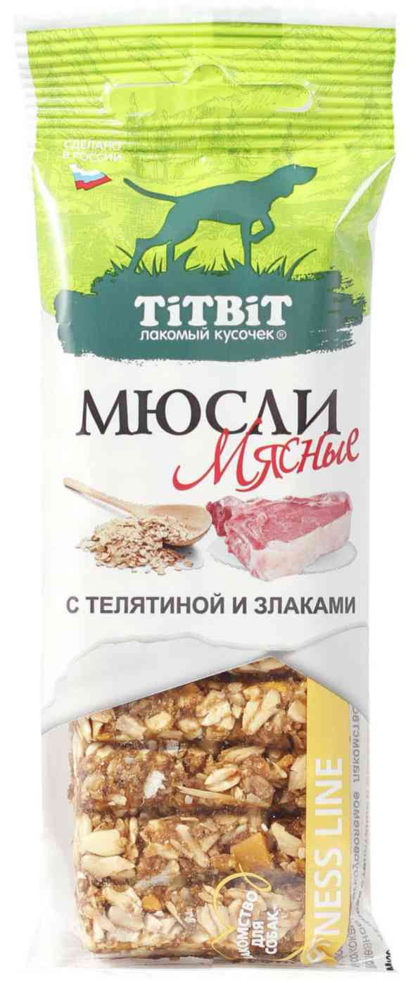 Лакомство для собак Мюсли мясные TiTBiT с телятиной и злаками
