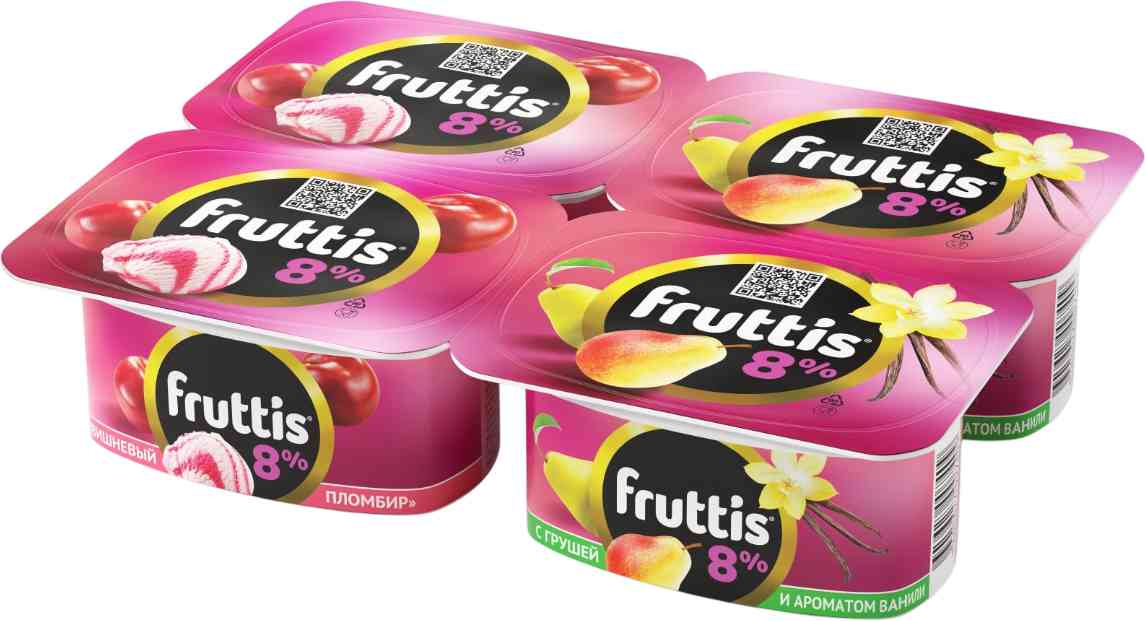Продукт йогуртный Fruttis Суперэкстра в ассортименте: Вишнёвый пломбир, Груша-ваниль 8%