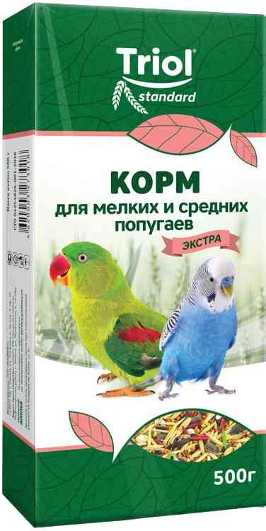 Корм для мелких и средних попугаев Triol Standard экстра