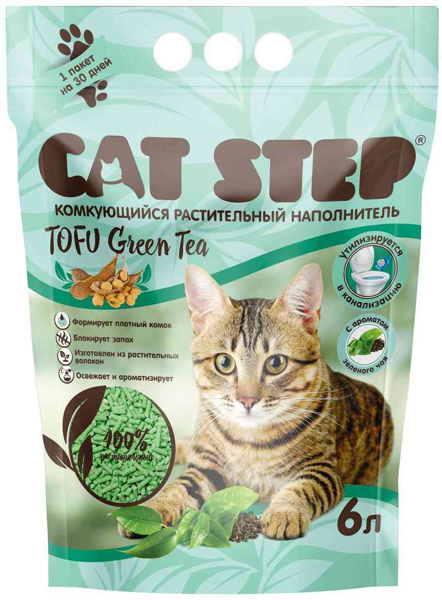 Наполнитель для кошачьих туалетов комкующийся Cat Step Tofu Green Tea