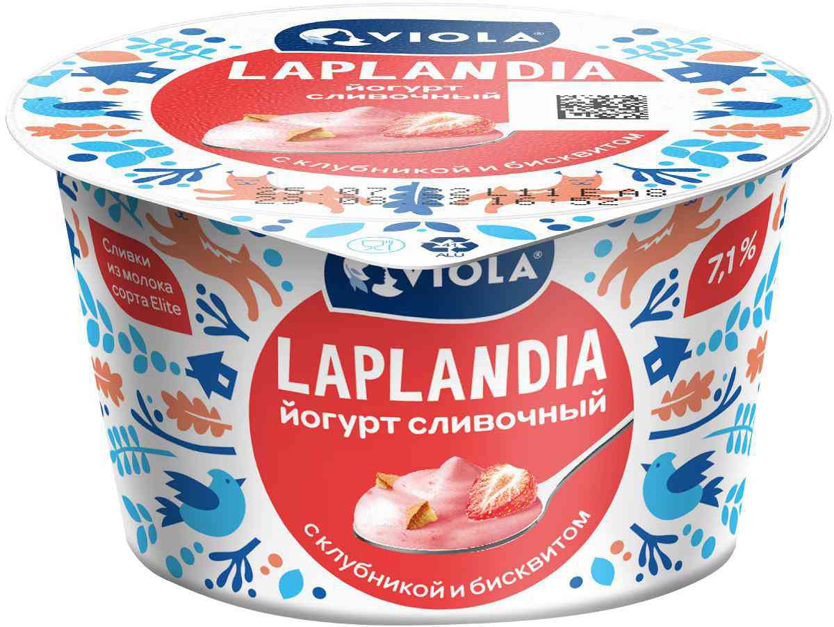 Йогурт Viola Laplandia Клубничный бисквит 7,1%