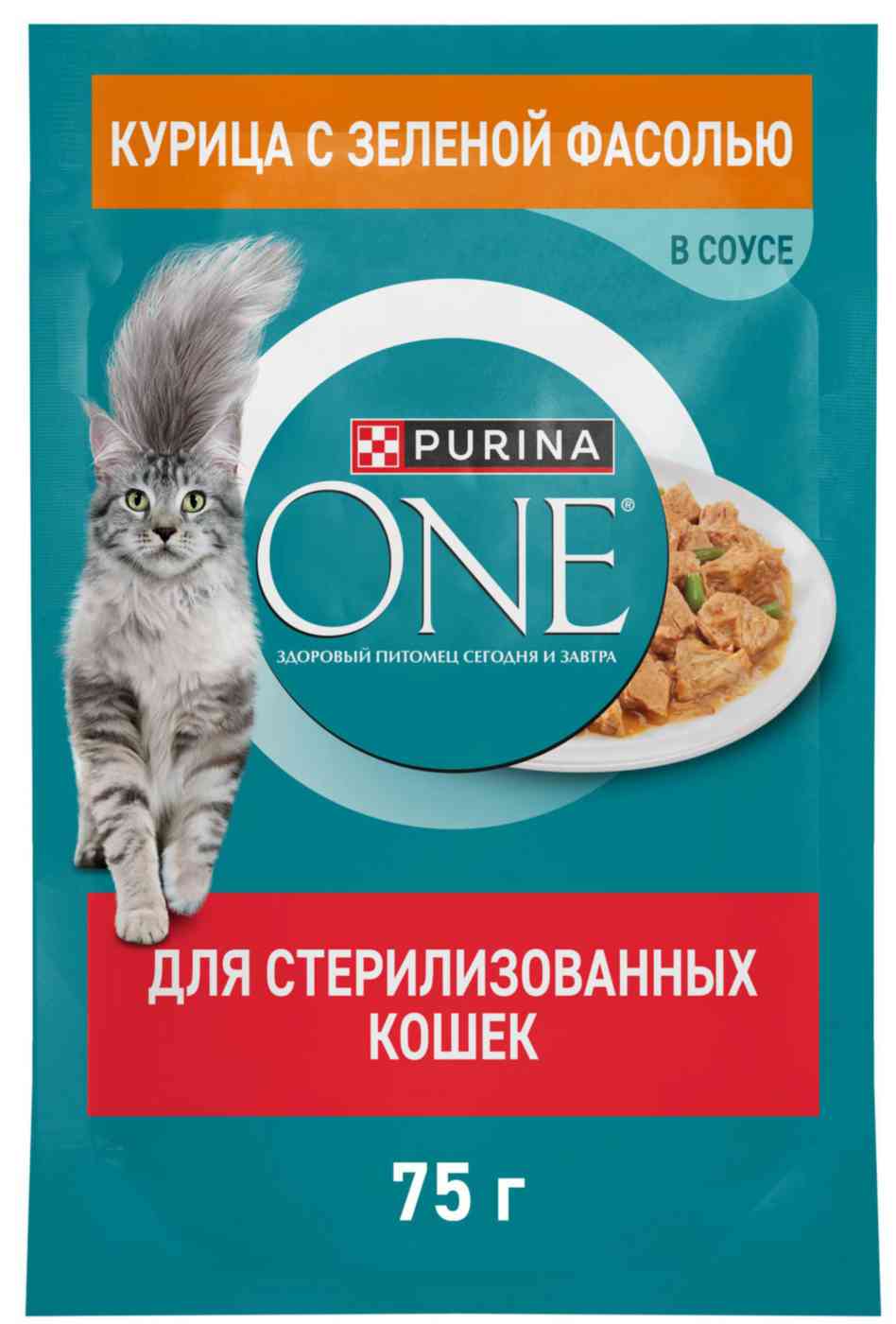 Влажный корм для стерилизованных кошек Purina One курица-зеленая фасоль