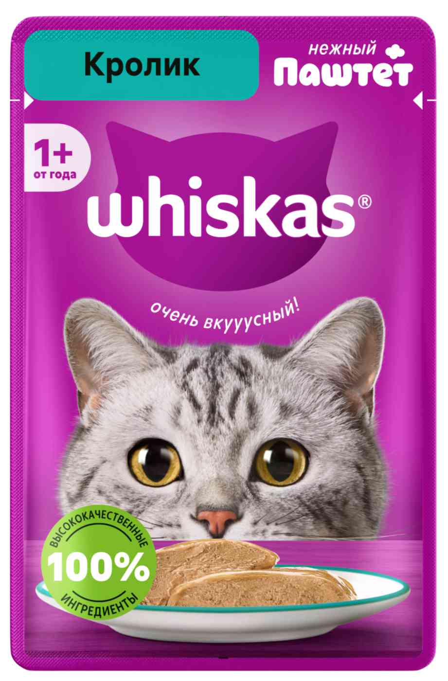 Влажный корм для кошек Whiskas кролик паштет